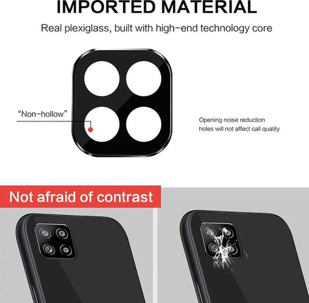 Camera Lens Protector – Samsung Galaxy A22 5G – 3-Pack – Gehard Glas – Zwart-Ilumina Benelux