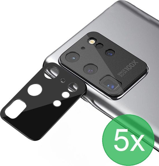 Camera Lens Protector – Samsung Galaxy S20 Ultra – 5-Pack – Gehard Glas – Zwart-Ilumina Benelux