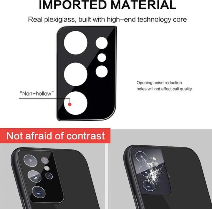 Camera Lens Protector – Samsung Galaxy S21 Ultra – 4x Beschermglas – Gehard Glas – Zwart-Ilumina Benelux