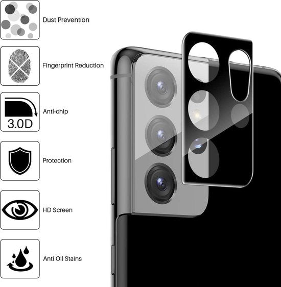 Camera Lens Protector – Samsung Galaxy S21 Ultra – Gehard Glas HD – Anti-kras-Ilumina Benelux