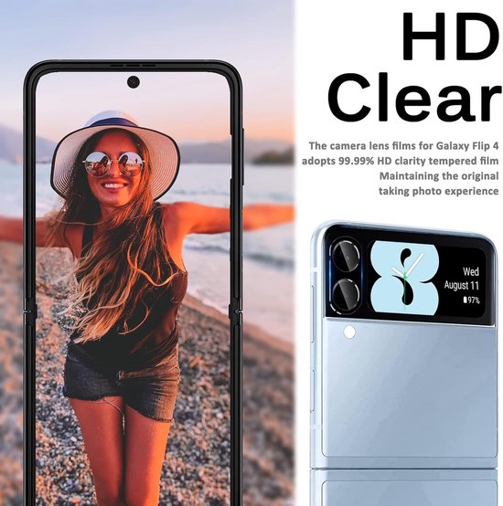 Camera Lens Protector – Samsung Galaxy Z Flip 4 – 9H Gehard Glas – Anti-kras – 2-Pack-Ilumina Benelux