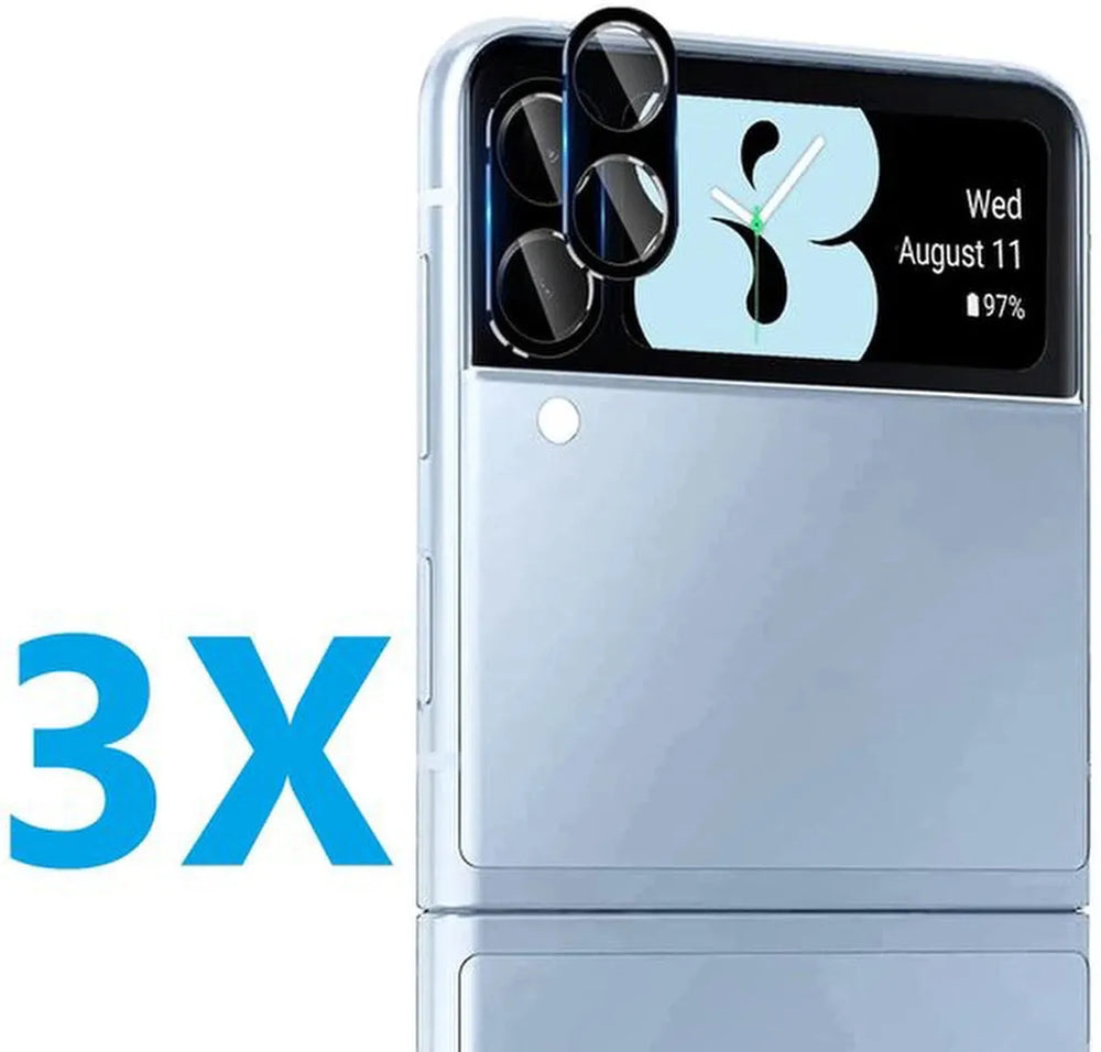 Camera Lens Protector – Samsung Galaxy Z Flip 4 – 9H Gehard Glas – Anti-kras – 3-Pack-Ilumina Benelux