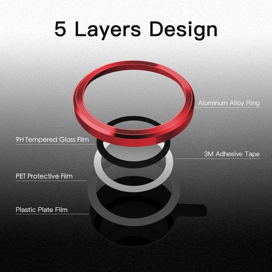 Camera Lens Protector – iPhone 11 – 9H Gehard Glas – Anti-Kras – Rood-Ilumina Benelux