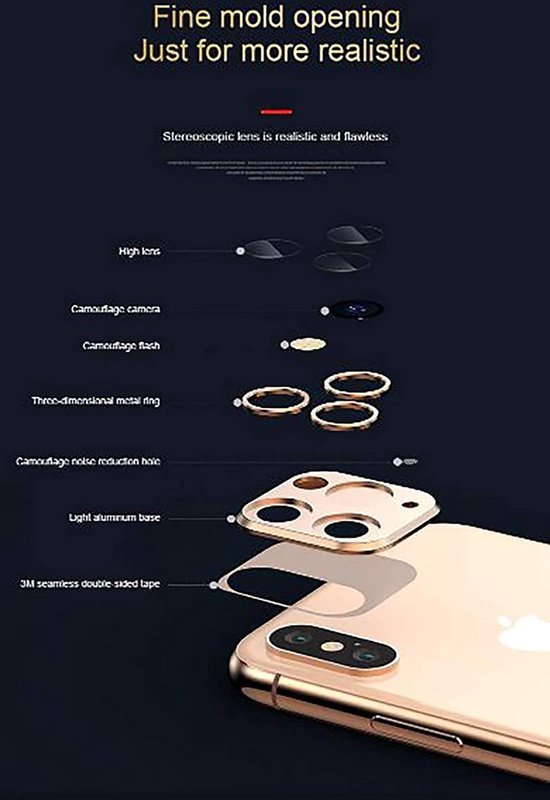 Camera Lens Protector – iPhone 11 Pro Max – 9H Gehard Glas – Anti-kras – Goud-Ilumina Benelux