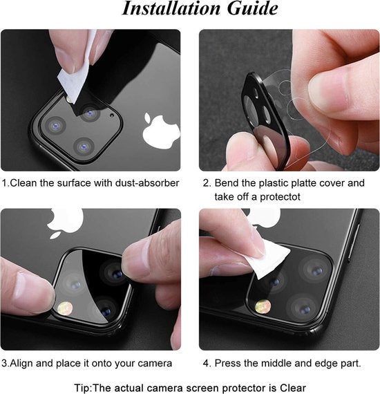 Camera Lens Protector – iPhone 12 Mini – 9H Gehard Glas – Anti-kras – Zwart-Ilumina Benelux