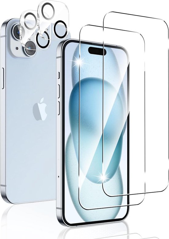 iPhone 14 – Silicone Hoesje met Camera Lens & Screenprotector 5-Pack-Ilumina Benelux