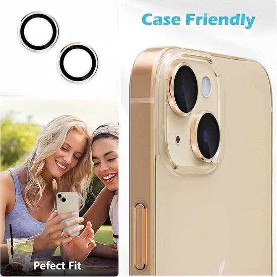 Camera Lens Protector – iPhone 14 – 9H Gehard Glas – Anti-kras – Goud-Ilumina Benelux