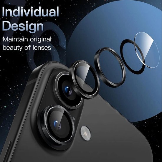 Camera Lens Protector – iPhone 14 Plus – 9H Gehard Glas – Anti-kras – Zwart-Ilumina Benelux