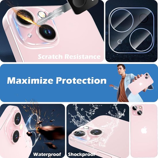 Camera Lens Protector – iPhone 15 – 9H Gehard Glas – Anti-kras – 3-Pack-Ilumina Benelux