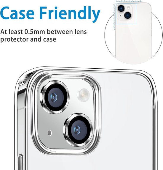 Camera Lens Protector – iPhone 15 – 9H Gehard Glas – Anti-kras – Zilver-Ilumina Benelux