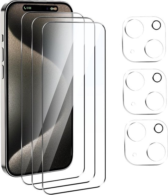 iPhone 15 Plus – Camera Lens & Screenprotector 6-Pack-Ilumina Benelux