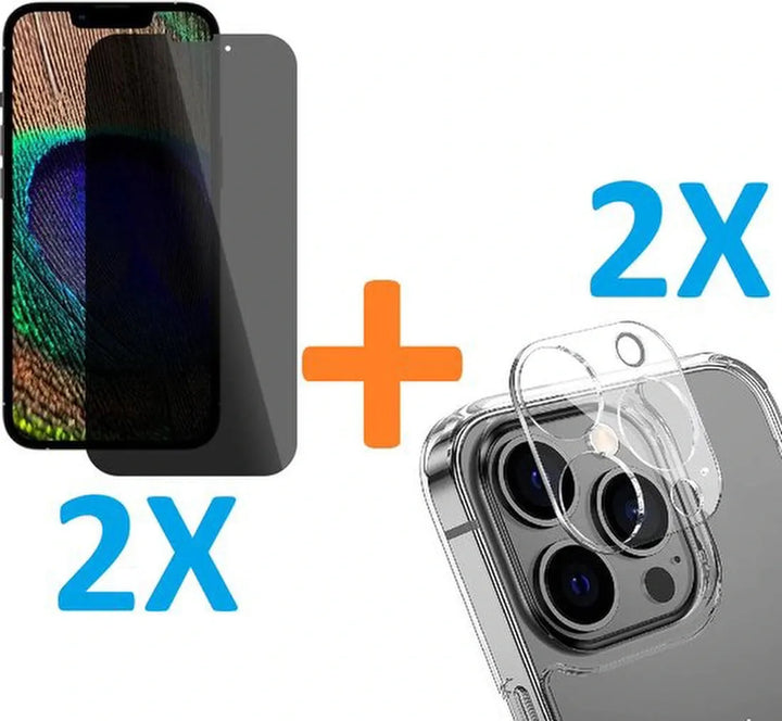 iPhone 15 Pro – Camera Lens & Privacy Screenprotector 4-Pack-Ilumina Benelux