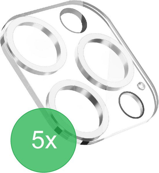 Camera Lens Protector – iPhone 15 Pro/15 Pro Max – 5-Pack – Gehard Glas – Anti-kras – Zwart-Ilumina Benelux
