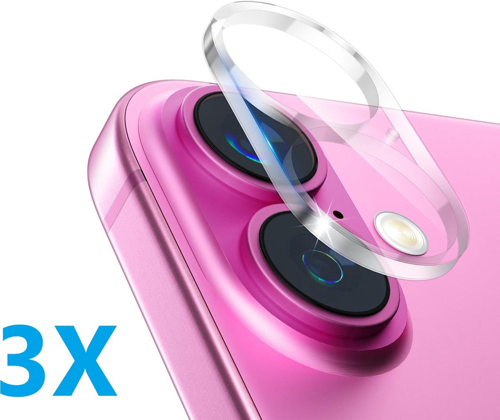 Camera Lens Protector – iPhone 16 – 9H Gehard Glas – Anti-kras – 3-Pack-Ilumina Benelux