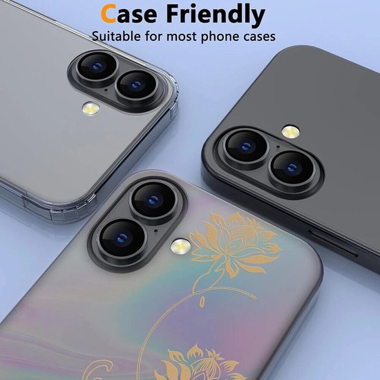 Camera Lens Protector – iPhone 16 – 9H Gehard Glas – Anti-kras – Zwart-Ilumina Benelux