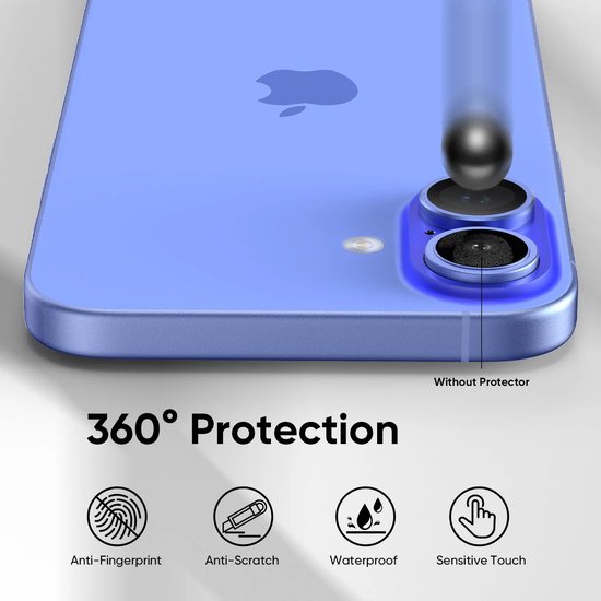 Camera Lens Protector – iPhone 16 Plus – 9H Gehard Glas – Anti-kras – Blauw-Ilumina Benelux