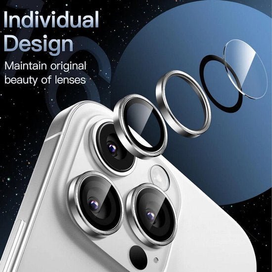 Camera Lens Protector – iPhone 16 Plus – 9H Gehard Glas – Anti-kras – Zilver-Ilumina Benelux