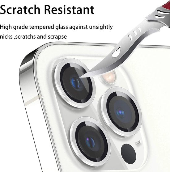 Camera Lens Protector – iPhone 16 Pro – 9H Gehard Glas – Anti-kras – Zilver-Ilumina Benelux