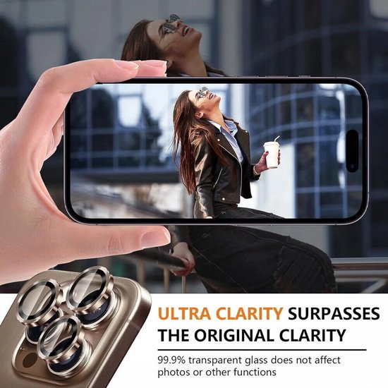 Camera Lens Protector – iPhone 16 Pro Max – 9H Gehard Glas – Anti-kras – Goud-Ilumina Benelux