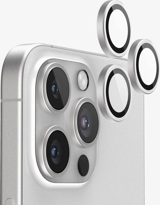 Camera Lens Protector – iPhone 16 Pro Max – 9H Gehard Glas – Anti-kras – Zilver-Ilumina Benelux