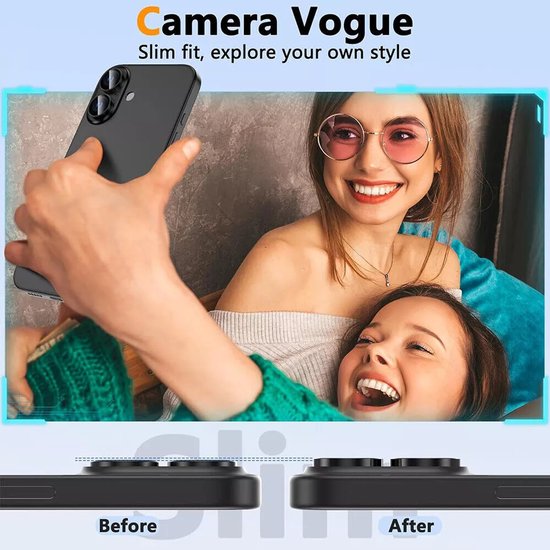 Camera Lens Protector – iPhone 16E – 9H Gehard Glas – Anti-kras – Zwart-Ilumina Benelux