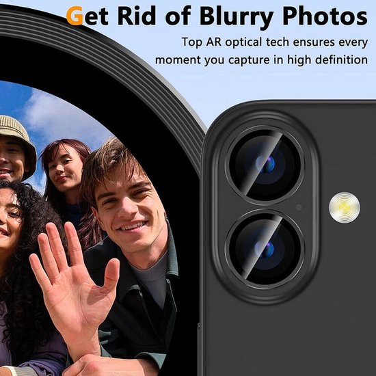 Camera Lens Protector – iPhone 16E – 9H Gehard Glas – Anti-kras – Zwart-Ilumina Benelux