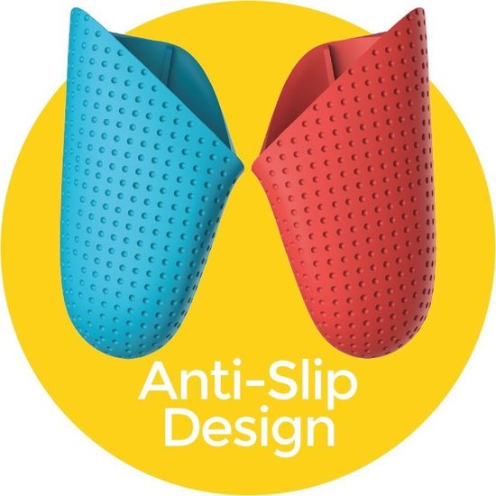 Controller Grip – Geschikt voor Nintendo Switch Pro Controller – Antislip Handgreep – Beschermhoes – Blauw/Rood-Ilumina Benelux