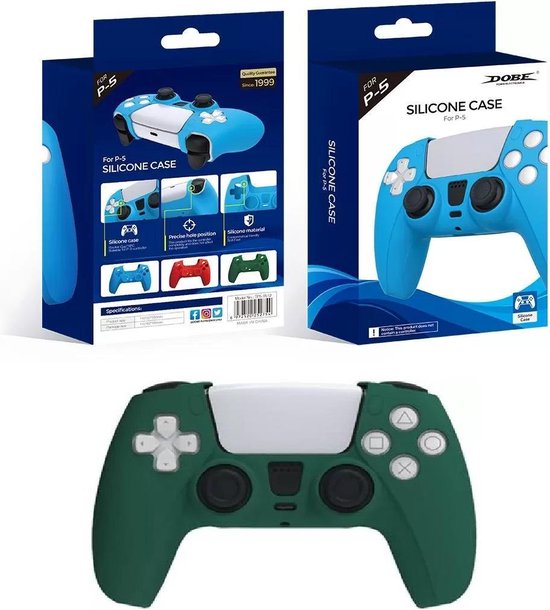 Controller Skin – Geschikt voor PlayStation 5 PS5 – Siliconen Hoes – Antislip Grip – Beschermhoes – Groen-Ilumina Benelux