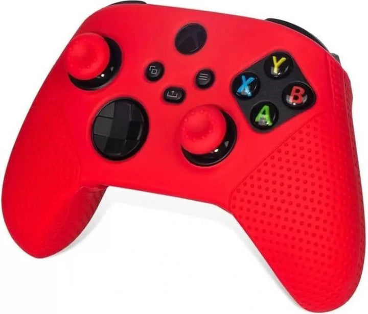 Controllerhoes – Geschikt voor Xbox One S/X – Siliconen Bescherming – Inclusief Thump Grips – Rood-Ilumina Benelux