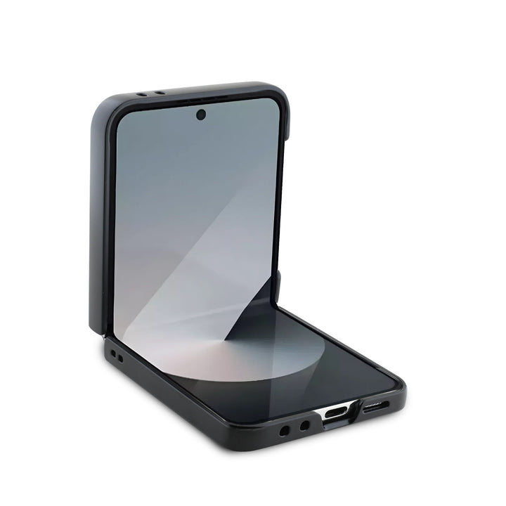 DKNY Samsung Galaxy Z Flip 6 Repeat Pattern Stack Logo - Black-Hoesjes-Ilumina Benelux