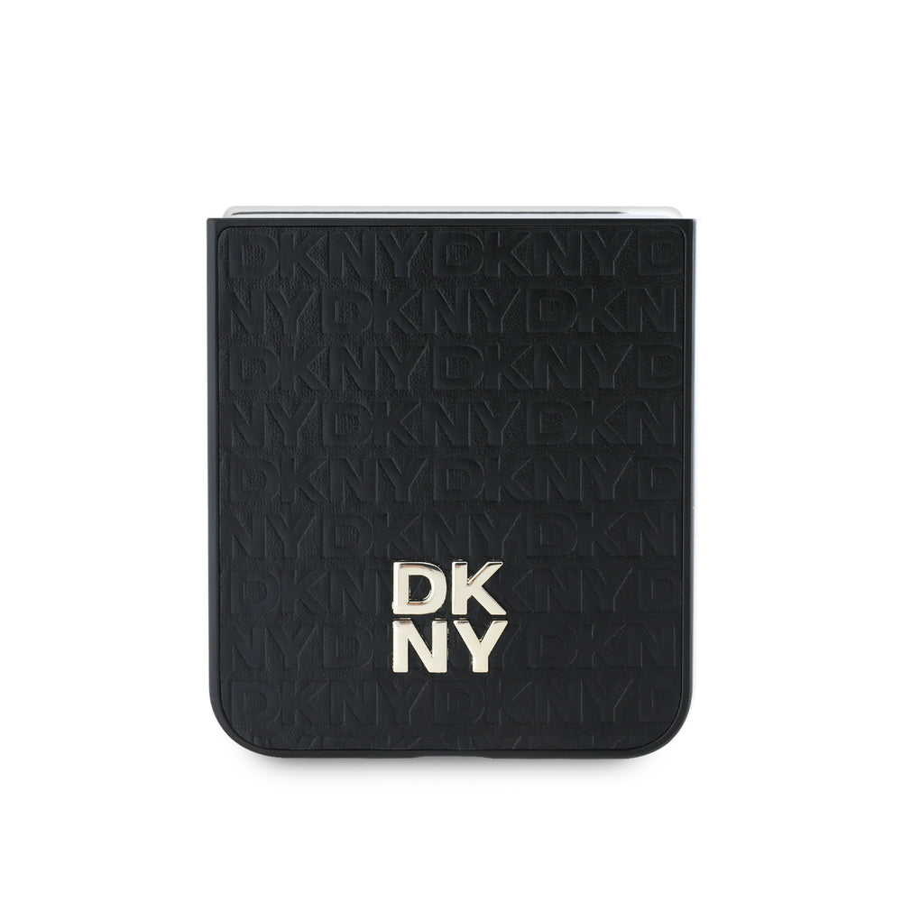 DKNY Samsung Galaxy Z Flip 6 Repeat Pattern Stack Logo - Black-Hoesjes-Ilumina Benelux