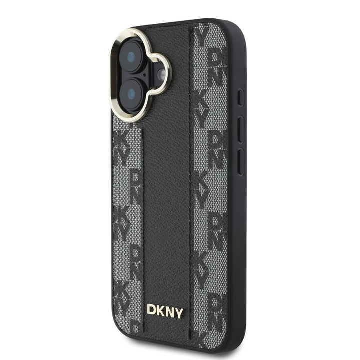 DKNY iPhone 16 Backcover hoesje Magsafe - Checkered Pattern - Zwart-Hoesjes-Ilumina Benelux