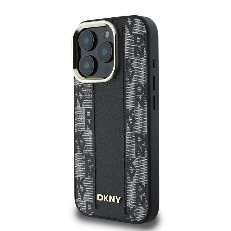 DKNY iPhone 16 Pro Backcover hoesje Magsafe - Checkered Pattern - Zwart-Hoesjes-Ilumina Benelux