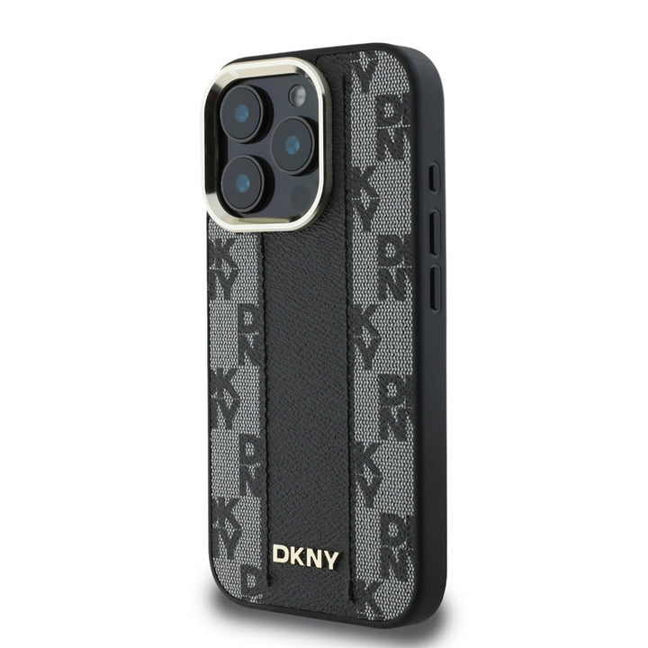 DKNY iPhone 16 Pro Backcover hoesje Magsafe - Checkered Pattern - Zwart-Hoesjes-Ilumina Benelux