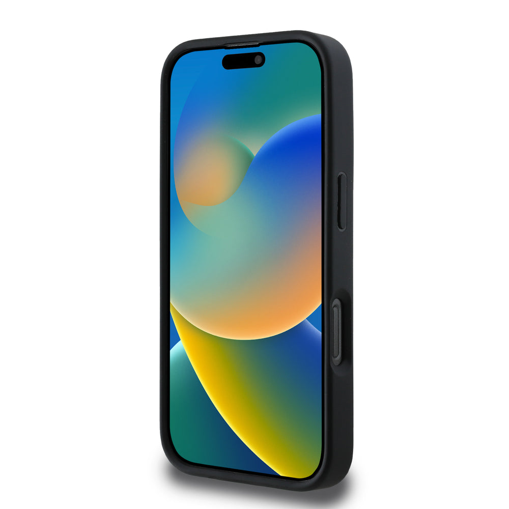 DKNY iPhone 16 Pro Max Backcover hoesje D Rubber Repeat Logo Line - Zwart-Hoesjes-Ilumina Benelux