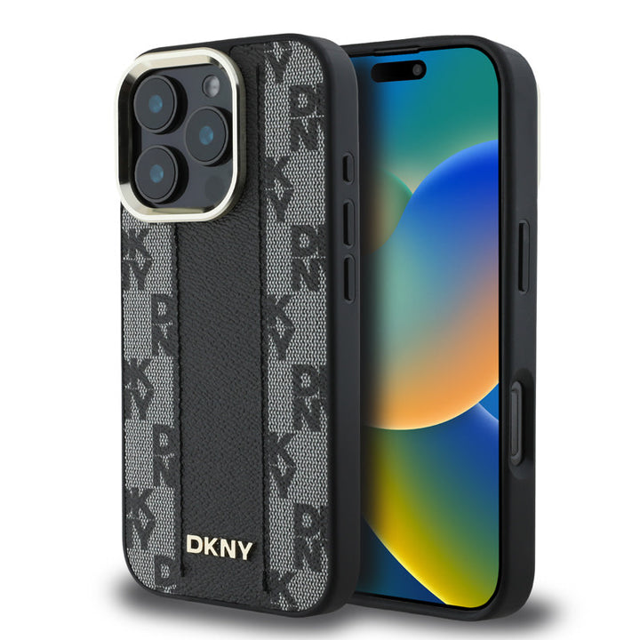 DKNY iPhone 16 Pro Max Backcover hoesje Magsafe - Checkered Pattern - Zwart-Hoesjes-Ilumina Benelux