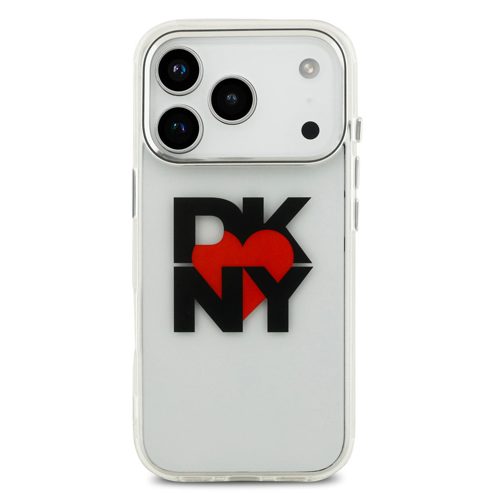 DKNY iPhone 17 Pro Back Cover hoesje - Printed Heart Logo - Zwart-Hoesjes-Ilumina Benelux