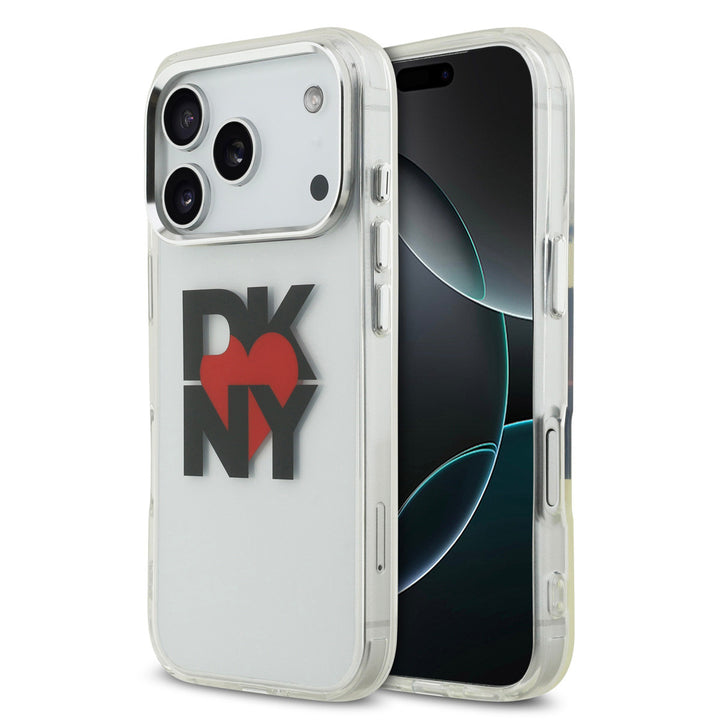 DKNY iPhone 17 Pro Back Cover hoesje - Printed Heart Logo - Zwart-Hoesjes-Ilumina Benelux