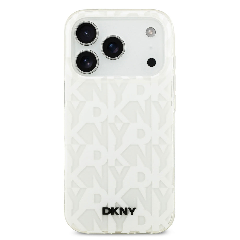 DKNY iPhone 17 Pro Backcover hoesje - Grid Pattern - Double Layer - Wit-Hoesjes-Ilumina Benelux