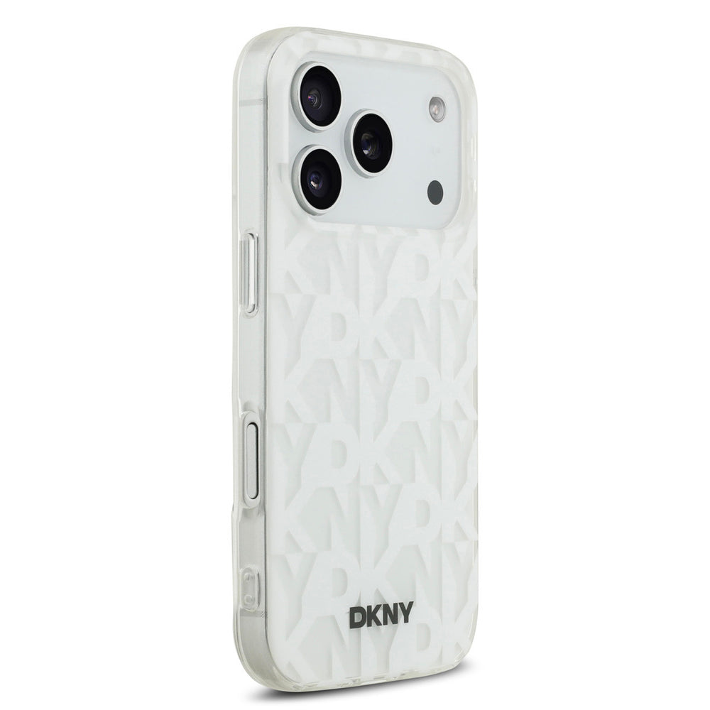 DKNY iPhone 17 Pro Backcover hoesje - Grid Pattern - Double Layer - Wit-Hoesjes-Ilumina Benelux