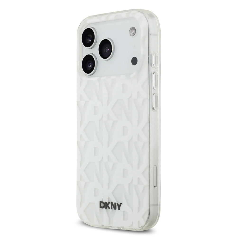 DKNY iPhone 17 Pro Backcover hoesje - Grid Pattern - Double Layer - Wit-Hoesjes-Ilumina Benelux