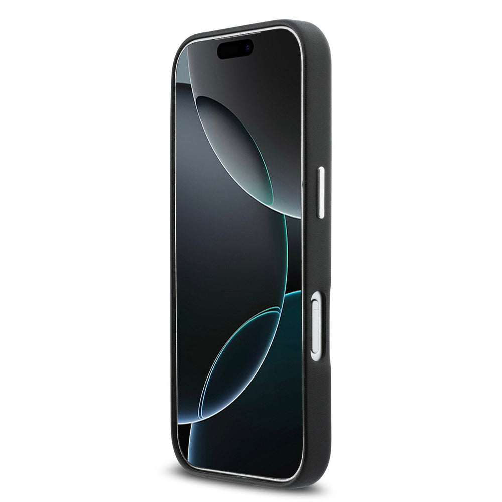 DKNY iPhone 17 Pro Backcover hoesje - MagSafe - Full Wrap With Large Vertical Logo - Zwart-Hoesjes-Ilumina Benelux