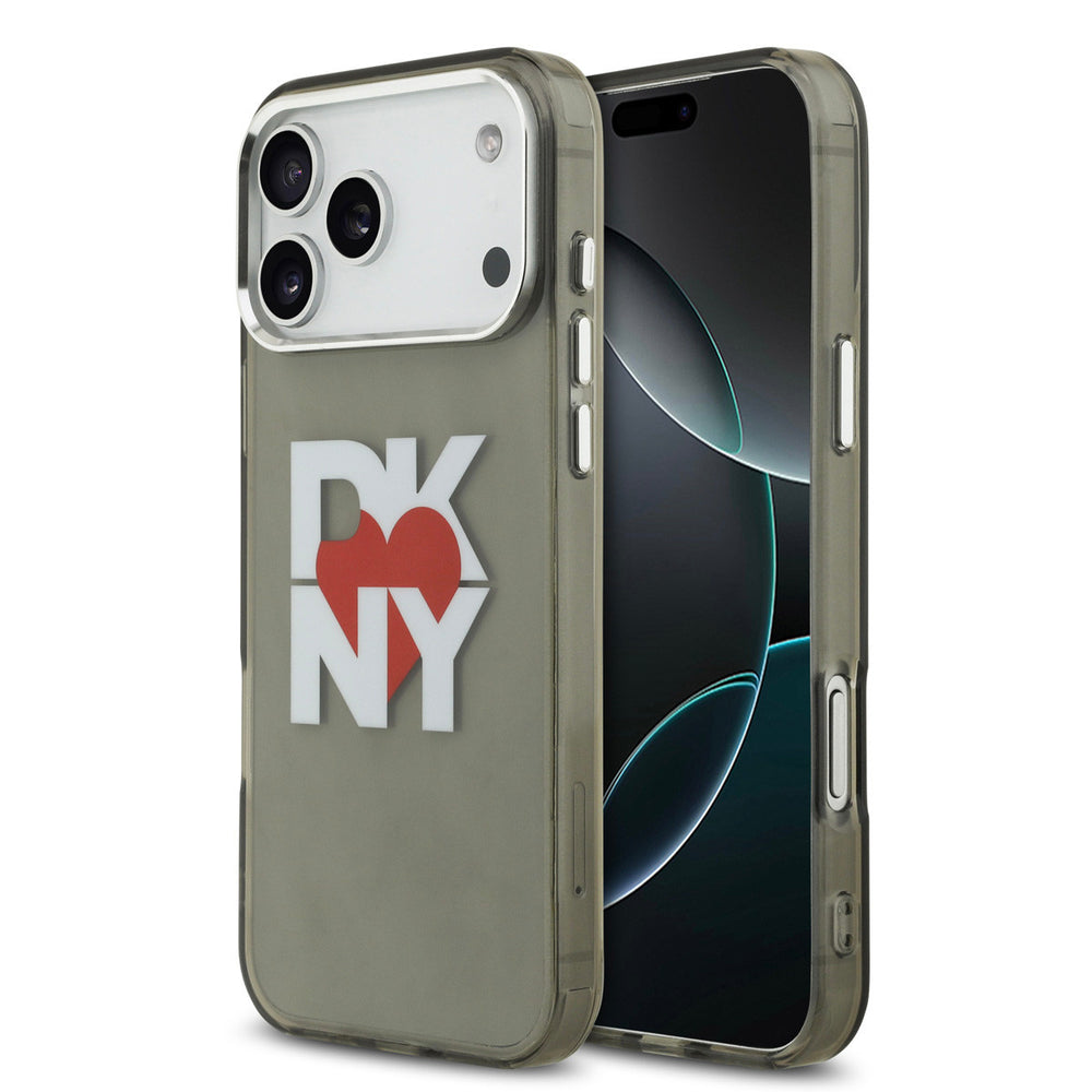 DKNY iPhone 17 Pro Max Back Cover hoesje - Printed Heart Logo - Zwart-Hoesjes-Ilumina Benelux