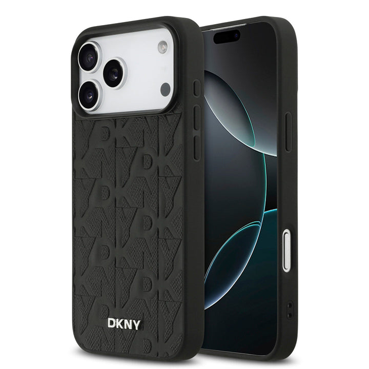 DKNY iPhone 17 Pro Max Backcover hoesje - MagSafe - Grid Pattern - Zwart-Hoesjes-Ilumina Benelux
