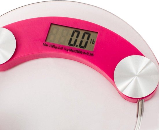 Digitale Personenweegschaal – Badkamerweegschaal 180 kg – LCD Display – Gehard Glas 33 cm Rond – Automatisch Aan/Uit – Wit-Personenweegschaal-Ilumina Benelux