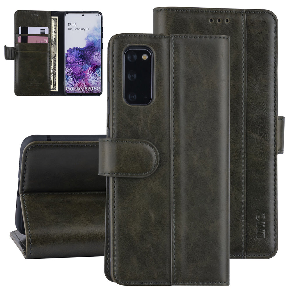 DonkerGroen hoesje Samsung Galaxy S20 - Book Case - PU leather-Hoesjes-Ilumina Benelux
