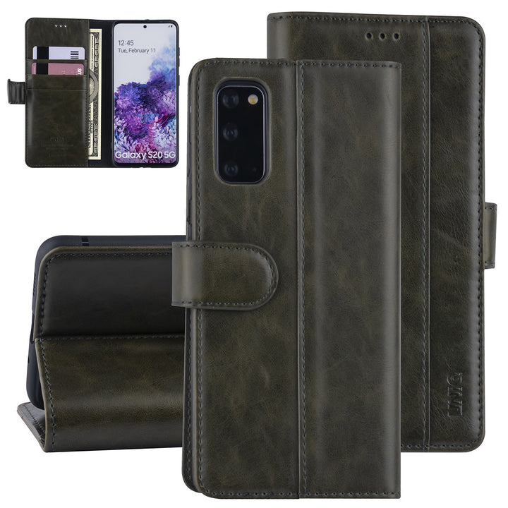 DonkerGroen hoesje Samsung Galaxy S20 - Book Case - PU leather-Hoesjes-Ilumina Benelux