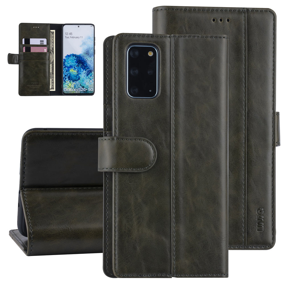 DonkerGroen hoesje Samsung Galaxy S20 Plus - Book Case - PU leather-Hoesjes-Ilumina Benelux