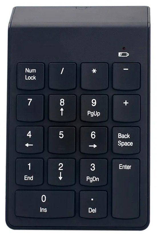 Draadloos numeriek toetsenbord – 2.4G USB ontvanger – Mini extern keypad – Ergonomisch – Zwart-Numeriek toetsenbord-Ilumina Benelux