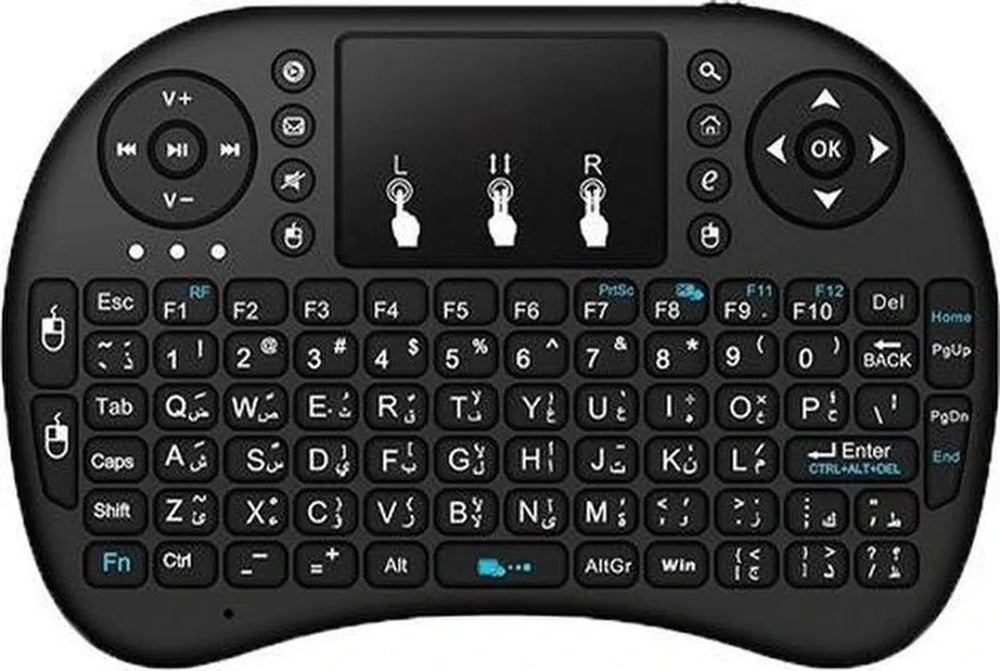 Draadloos toetsenbord – Mini keyboard met touchpad – Inclusief muisfunctie – Voor PC, smartphone, console & Smart TV – Zwart-Toetsenbord en muis-Ilumina Benelux